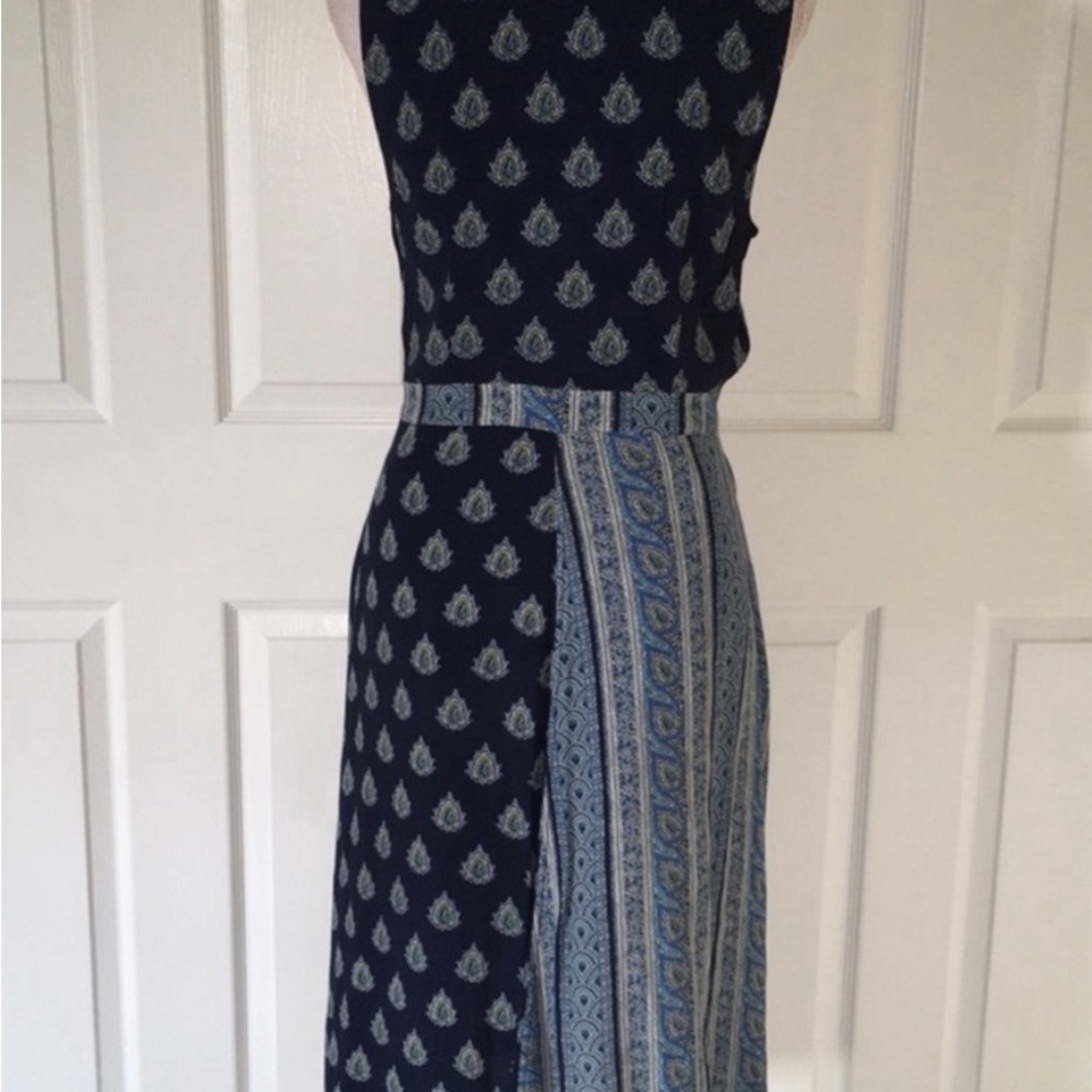 Maeve Asymmetrical Blue and White Tiered Sundress - Picture 3 of 5